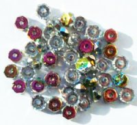 50 3x6mm Faceted Crystal Vitrail Rondelle Beads
